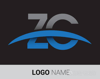 zc 字母徽标, 初始徽标标识为您的企业和公司